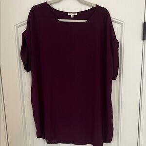 Zenana Outfitters Plum Short Sleeve Scoop Neck Lightweight Tunic Sz 1X